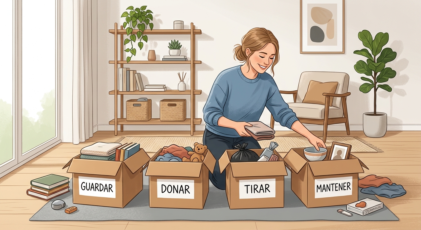 El método de las 'cuatro cajas' para un orden eficaz.