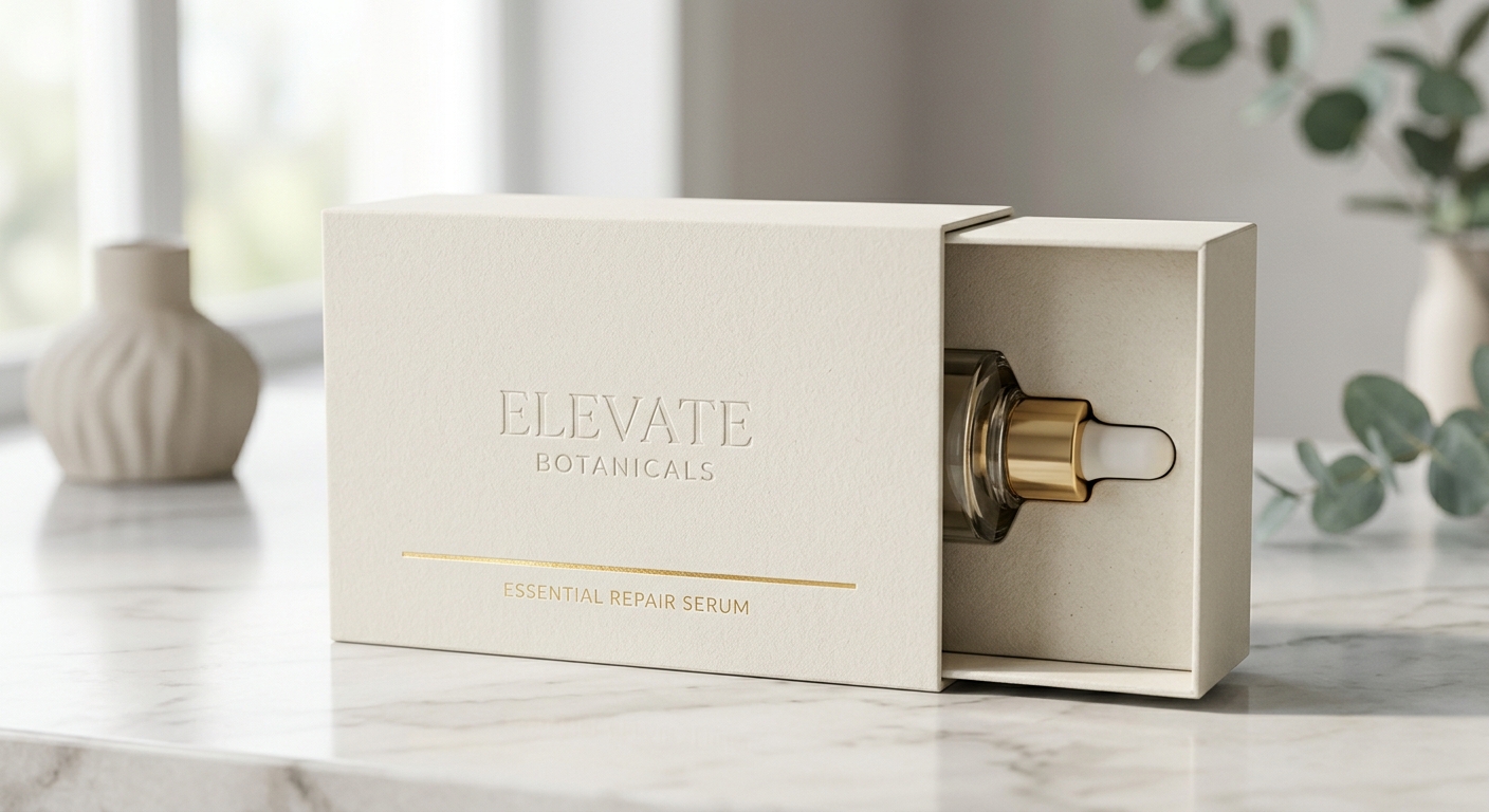 Elegancia y sostenibilidad en cada detalle del packaging.