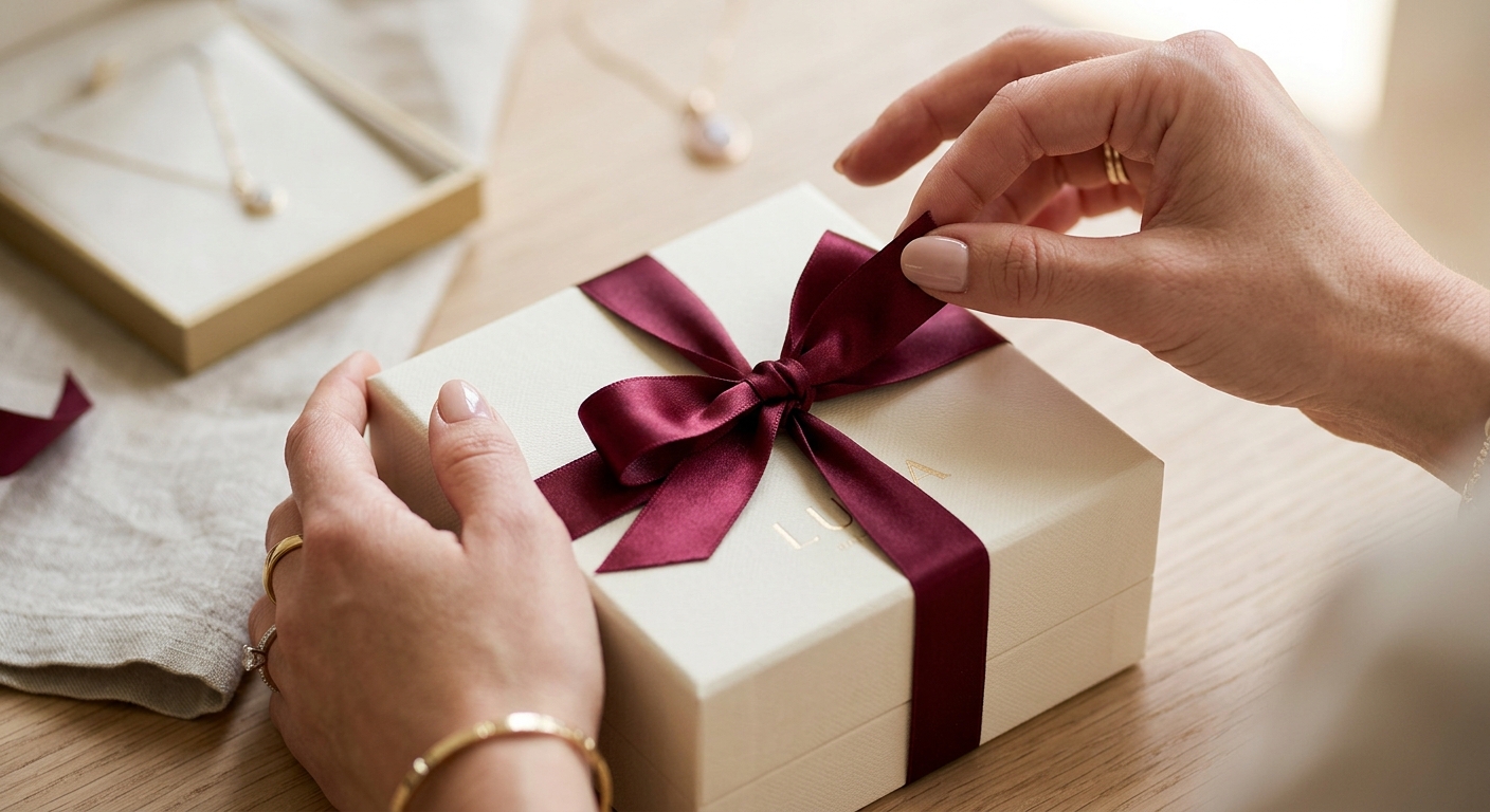 El ritual de abrir un regalo de lujo.