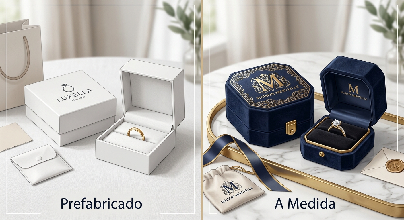 Diferencias visuales: prefabricado vs. a medida para joyerías.