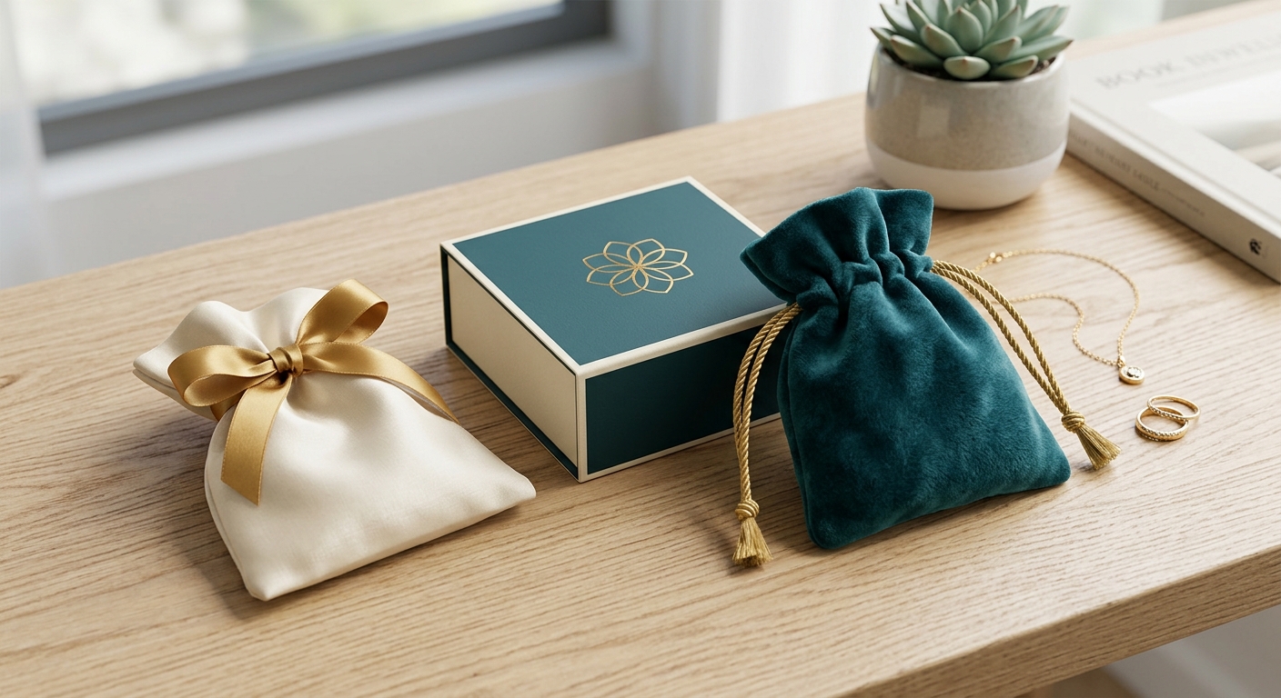 Variedad de opciones de packaging para cada estilo de joyería.