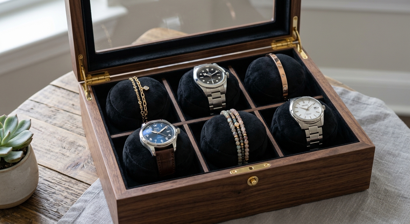 Cojines acolchados: ideales para pulseras y relojes.