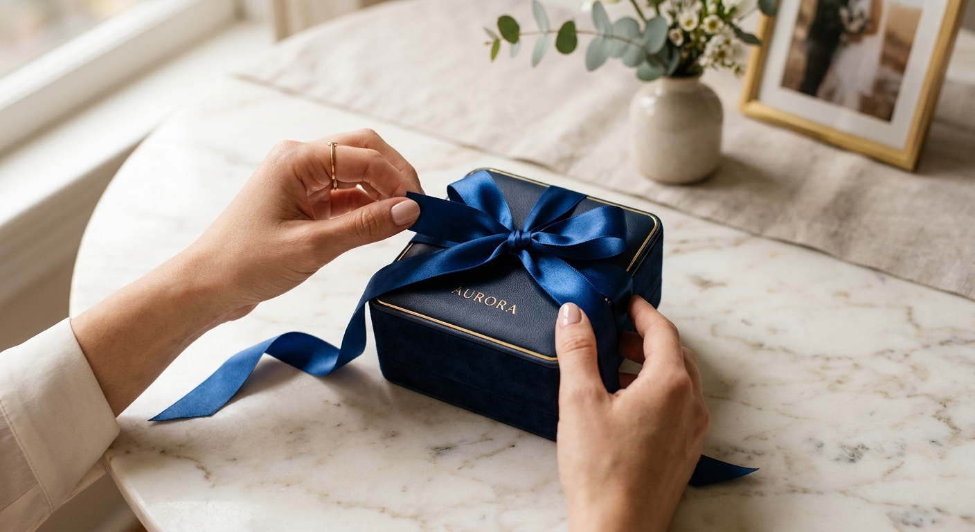 La anticipación: el primer toque de una experiencia de unboxing de lujo.