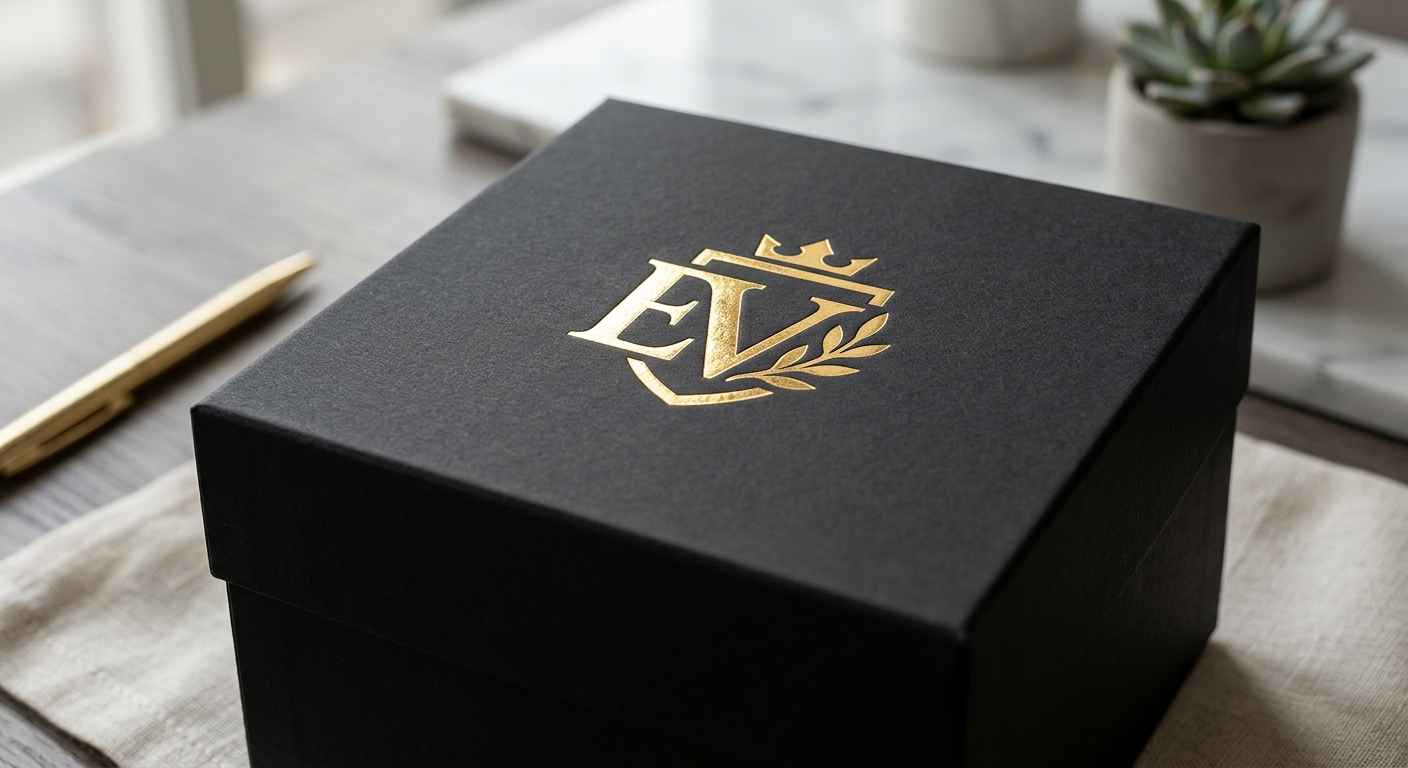 Stamping: El brillo opulento del oro sobre un packaging premium.