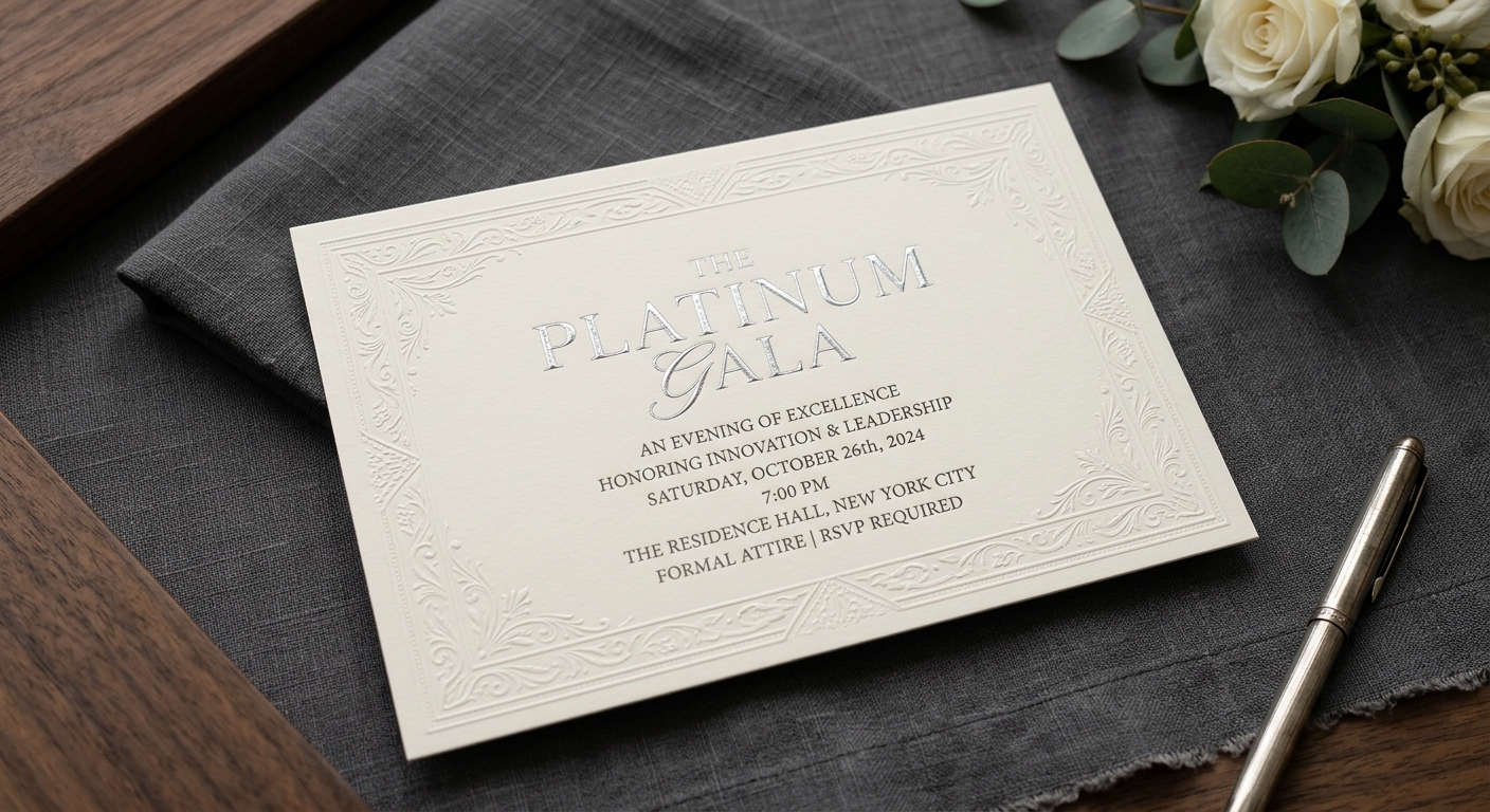 Combinación perfecta: stamping y relieve en una invitación de lujo.